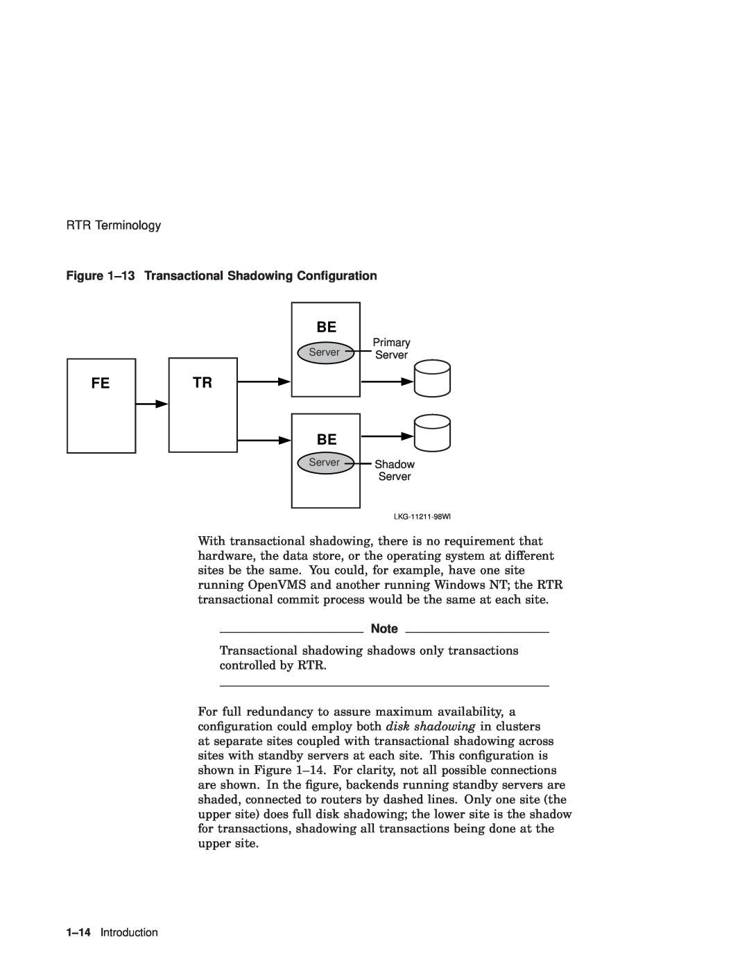 Compaq Reliable Transaction Router manual 13 Transactional Shadowing Conﬁguration 