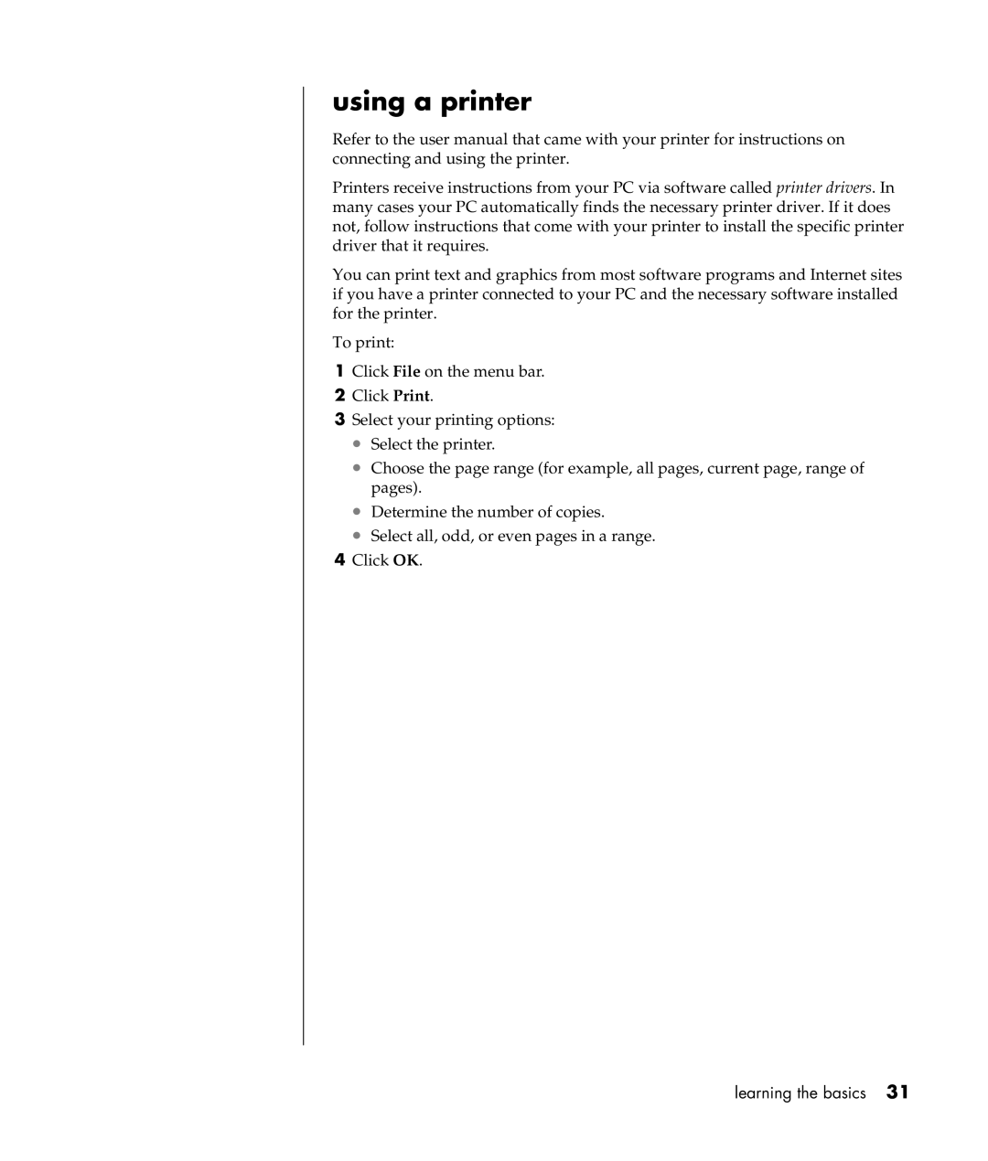 Compaq S0000 Series manual Using a printer 