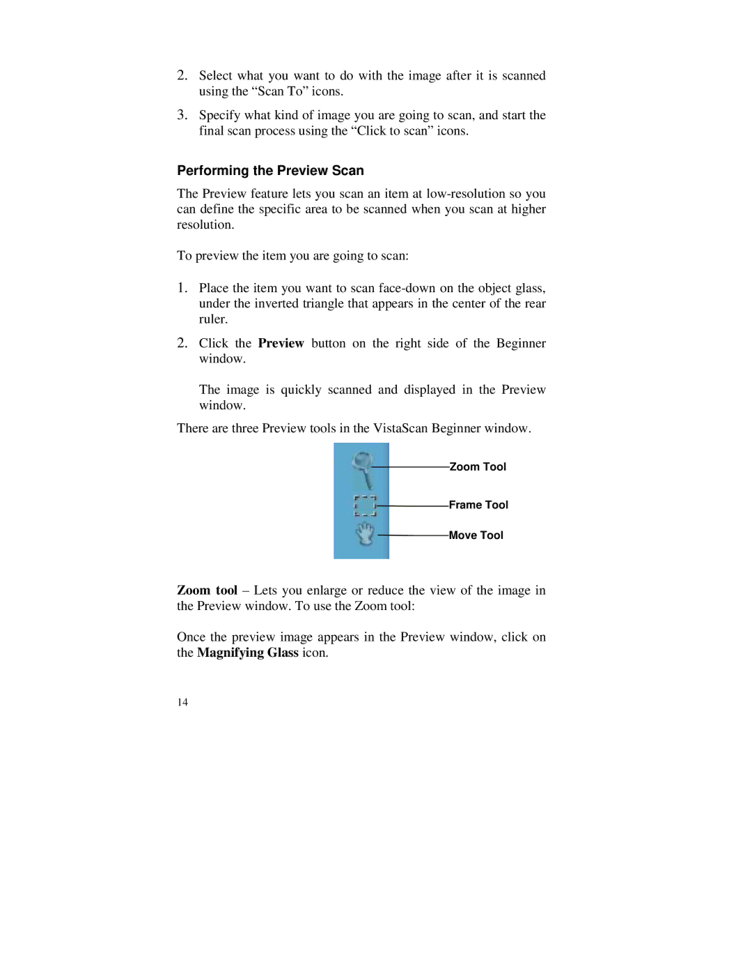 Compaq S4 100 manual Performing the Preview Scan 