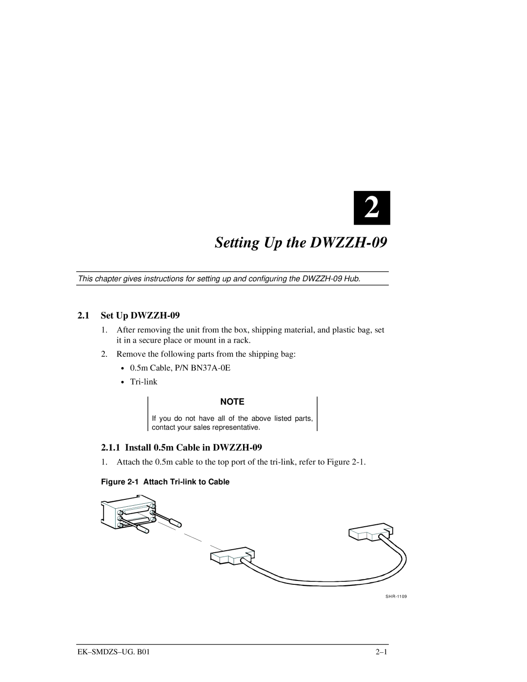 Compaq S5 manual Setting Up the DWZZH-09, Set Up DWZZH-09, Install 0.5m Cable in DWZZH-09 