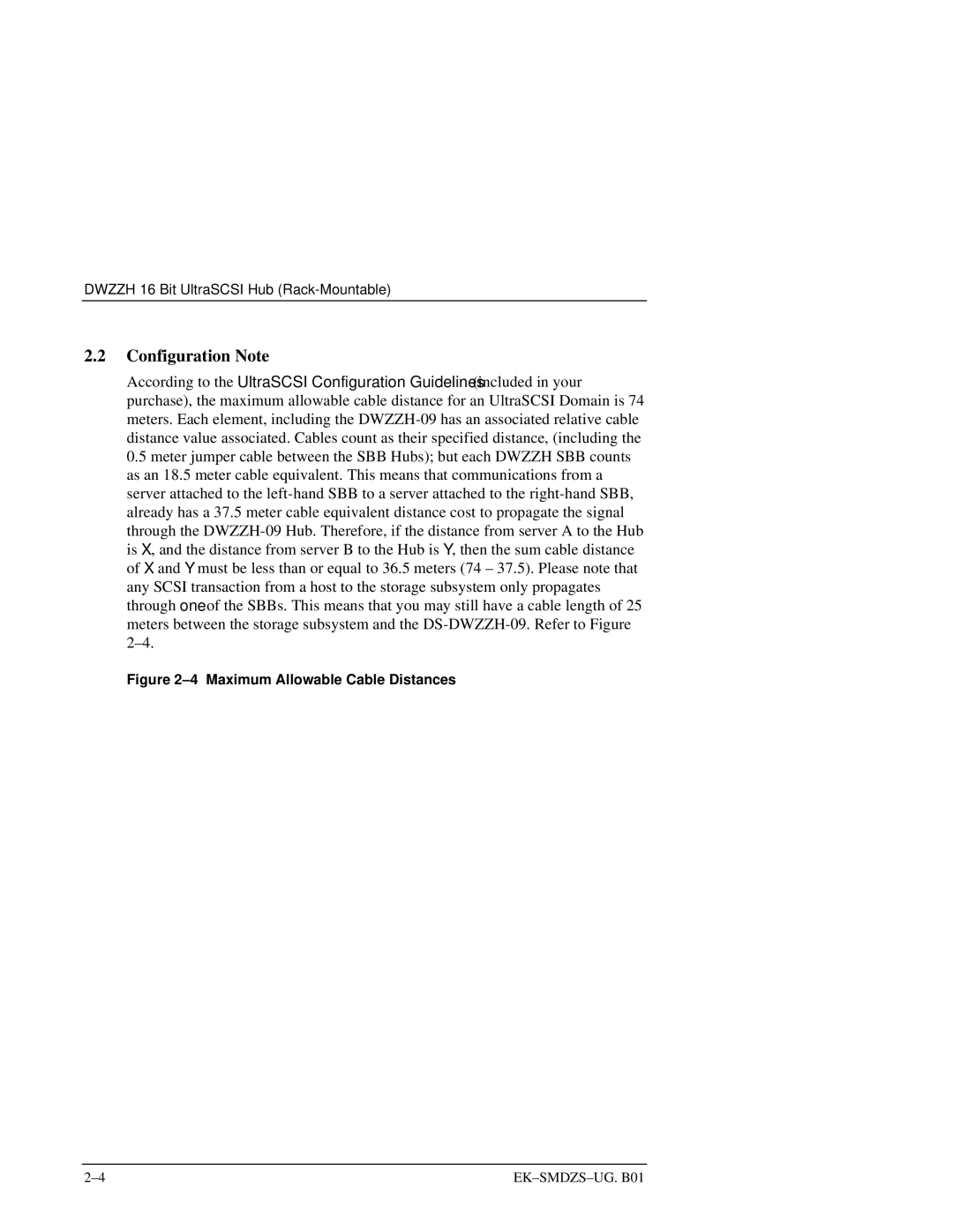 Compaq S5 manual Configuration Note, Maximum Allowable Cable Distances 