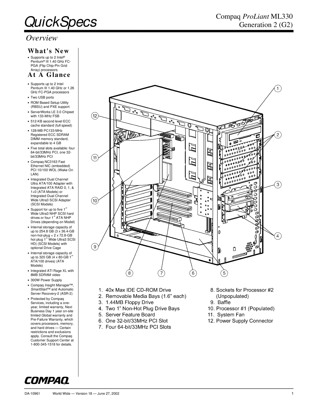 Compaq SCSI warranty QuickSpecs, Overview 