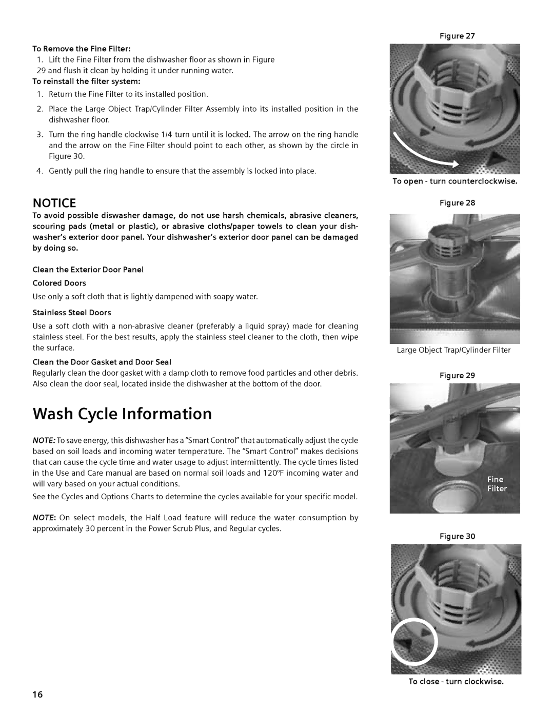 Compaq SHE55C manual Wash Cycle Information 