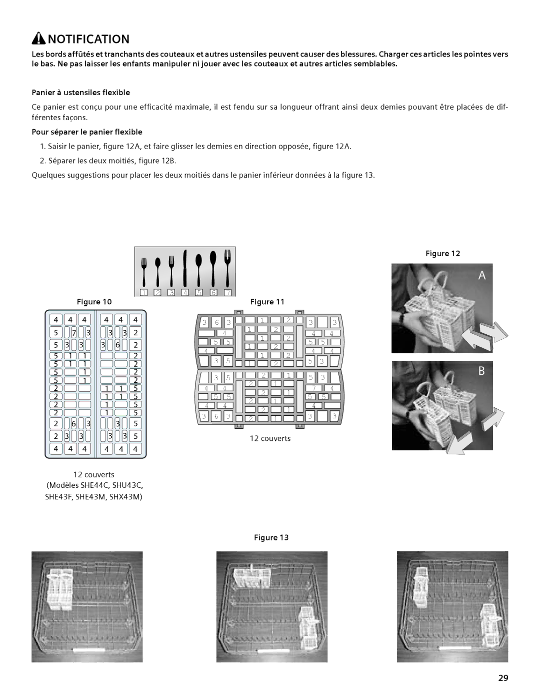 Compaq SHE55C manual Pour séparer le panier flexible 