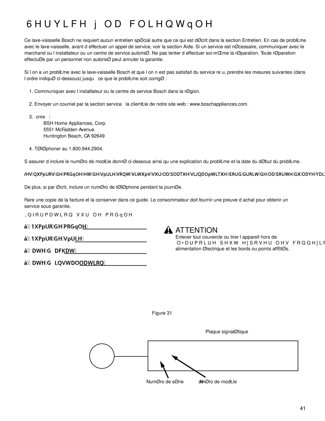 Compaq SHE55C manual Service à la clientèle, Information sur le modèle 