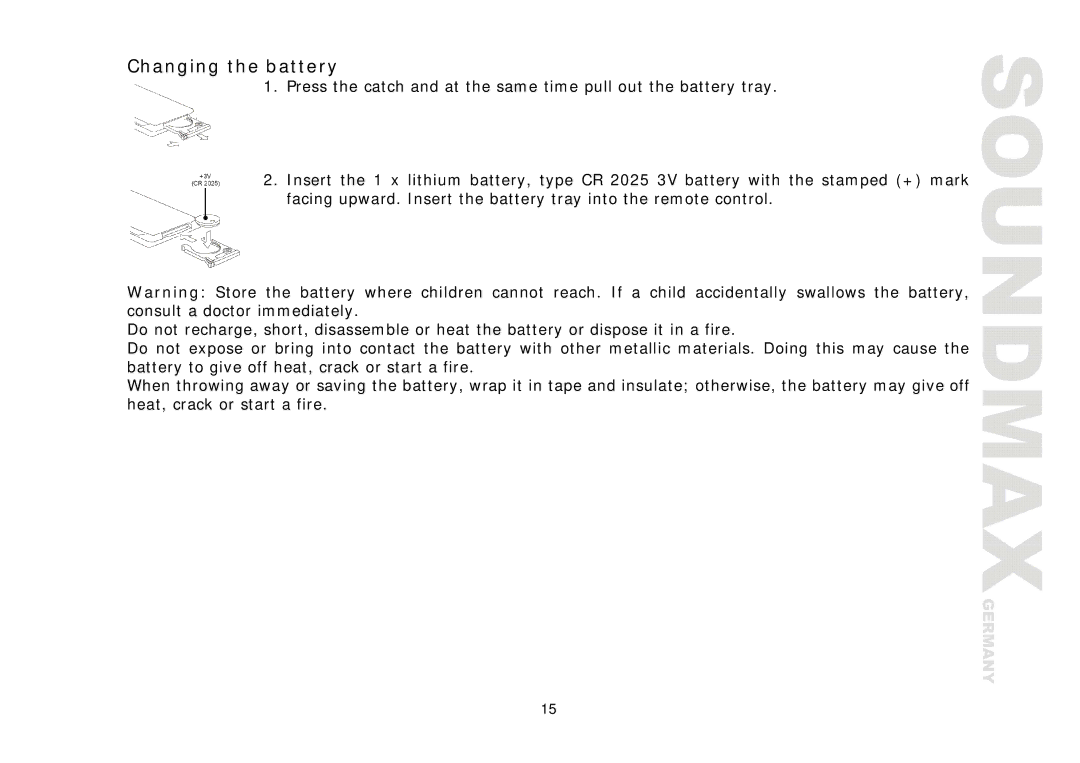 Compaq SM-CMD3006 instruction manual Changing the battery 