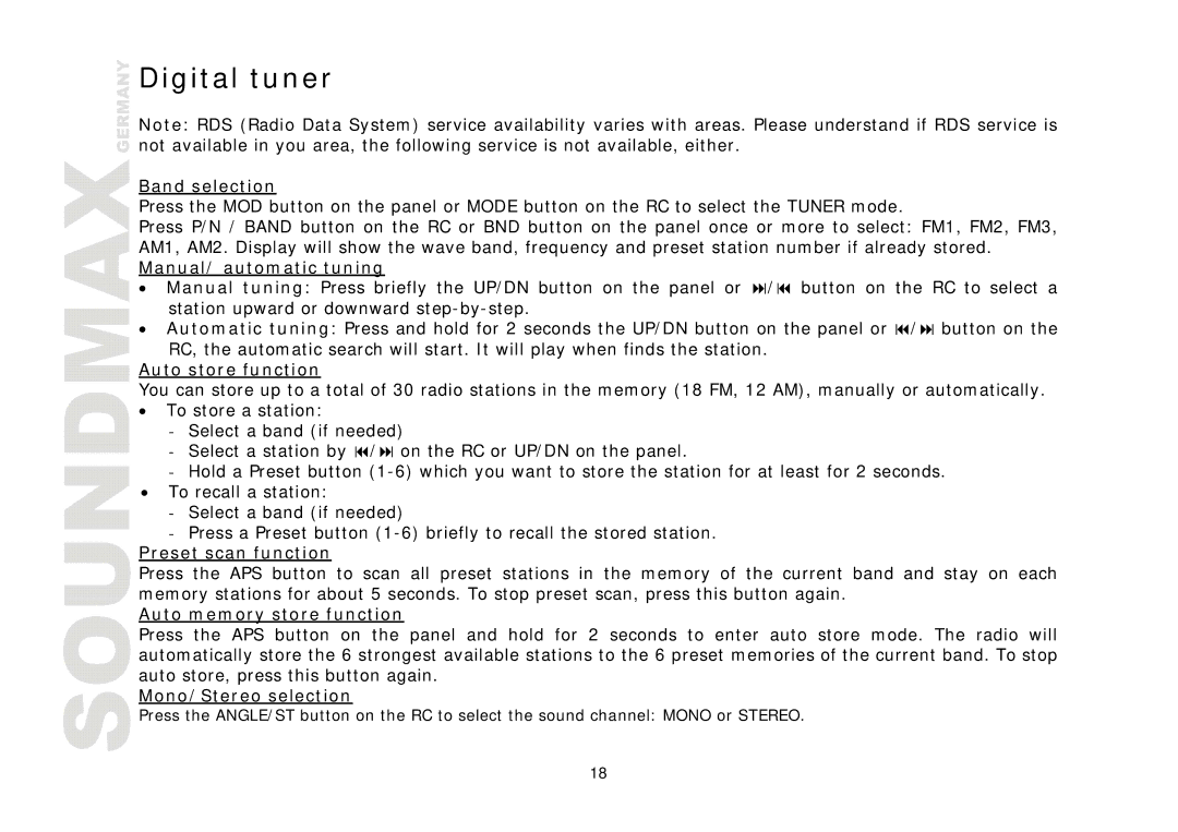 Compaq SM-CMD3006 instruction manual Digital tuner 