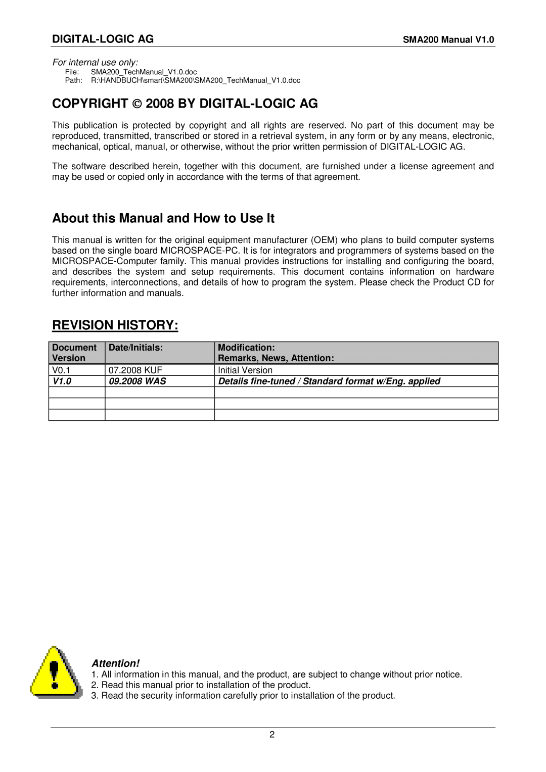 Compaq user manual About this Manual and How to Use It, SMA200 Manual, Initial Version 