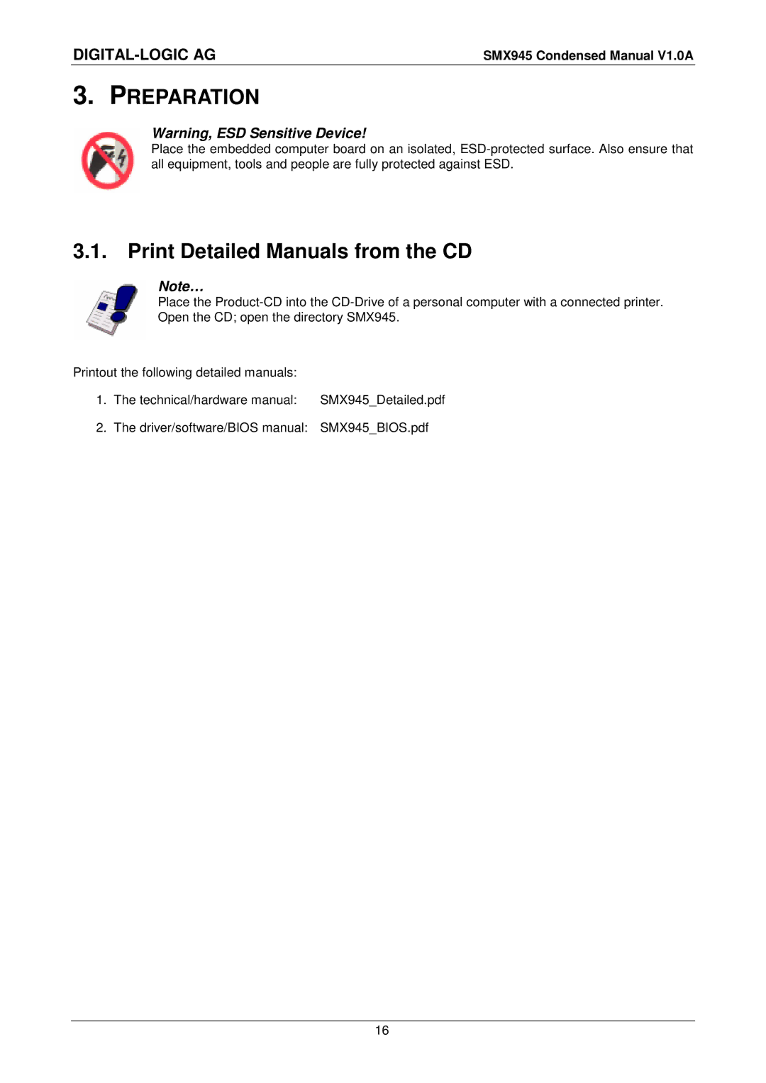 Compaq SMX945 user manual Preparation, Print Detailed Manuals from the CD 