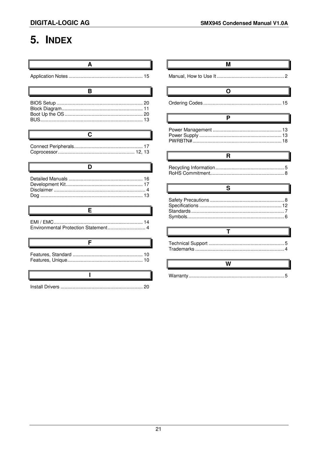 Compaq SMX945 user manual Index 