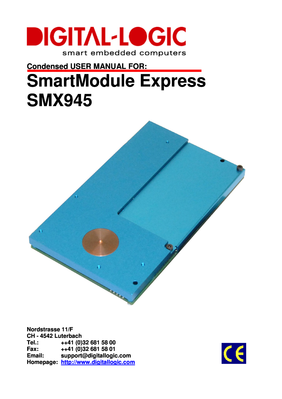 Compaq SMX945 user manual Condensed USER MANUAL FOR, Nordstrasse 11/F CH - 4542 Luterbach, ++41 032 681 58, Email 