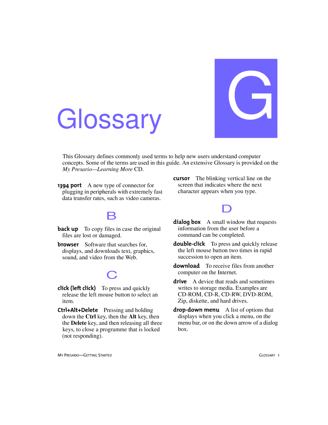 Compaq SRS4FXXXX-100 manual Glossary 