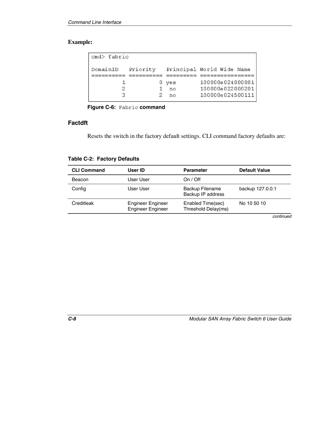 Compaq 230934-002, Switch 6 manual Factdft, Table C-2 Factory Defaults 