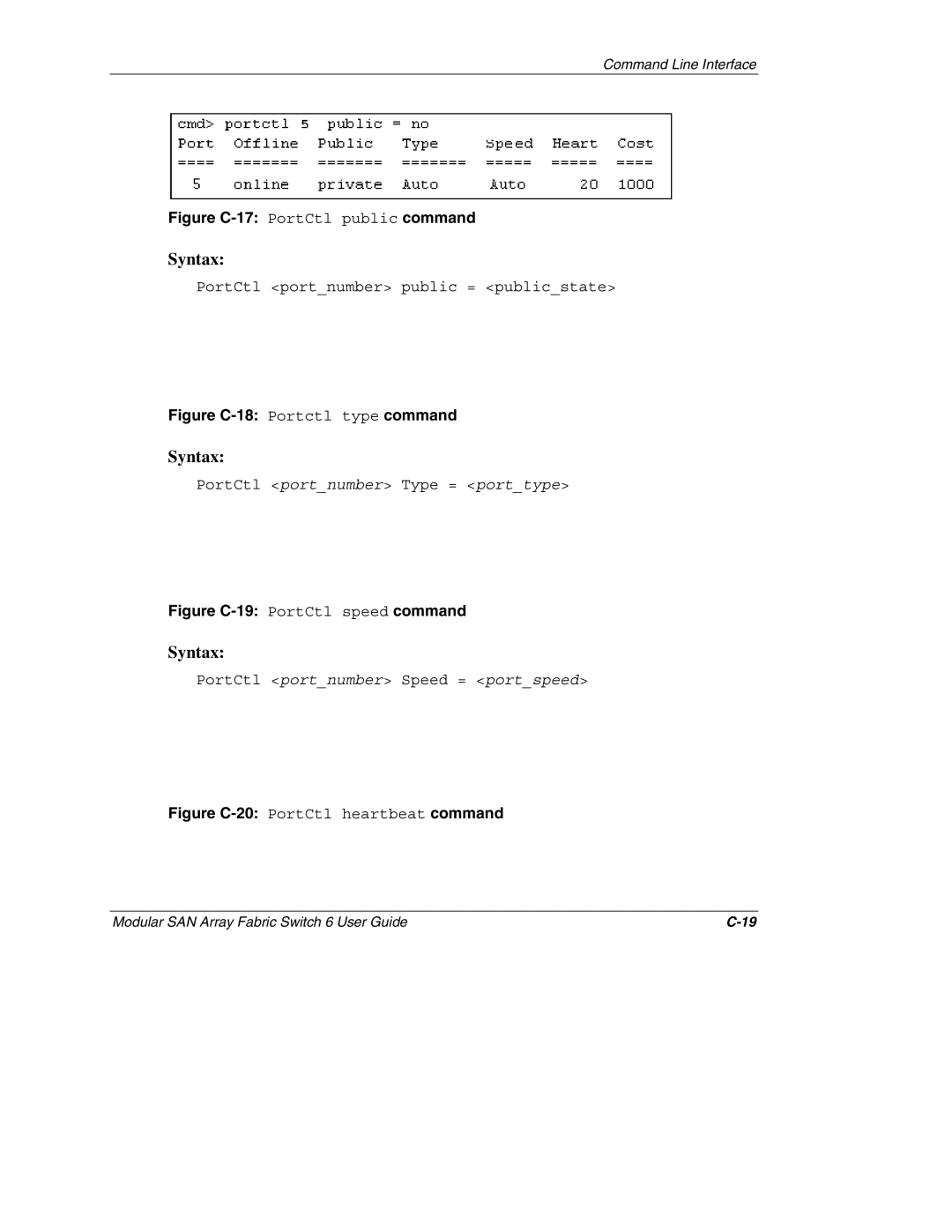 Compaq Switch 6, 230934-002 manual Figure C-17 PortCtl public command 