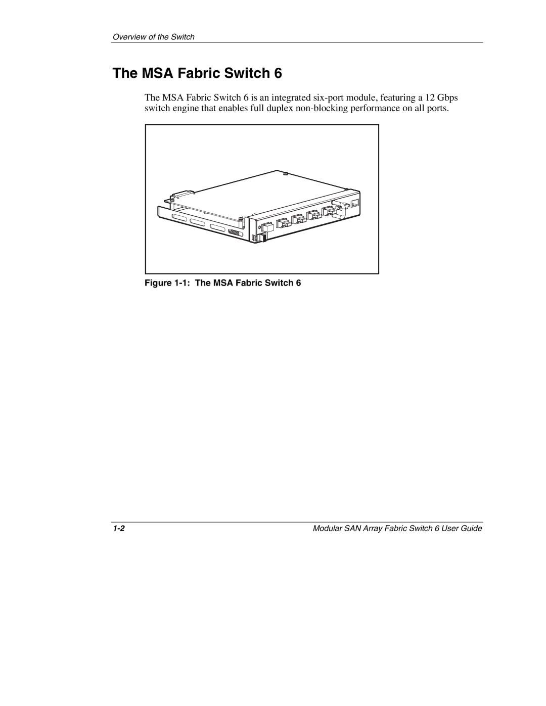 Compaq 230934-002, Switch 6 manual MSA Fabric Switch 