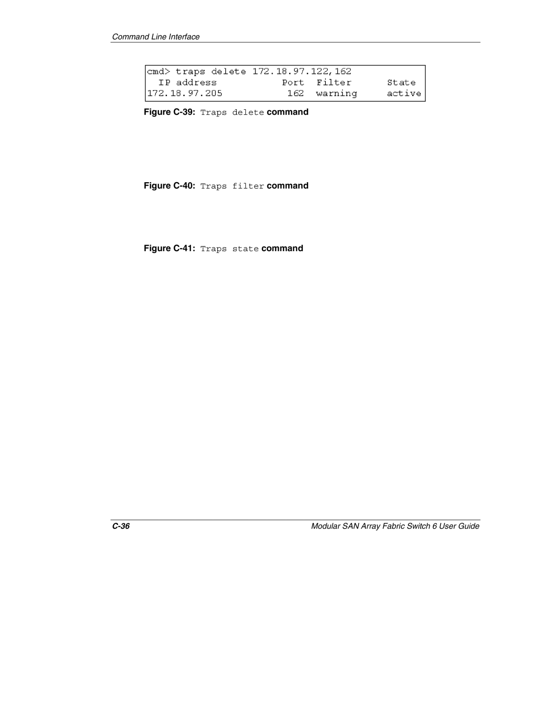 Compaq 230934-002, Switch 6 manual Figure C-39 Traps delete command 