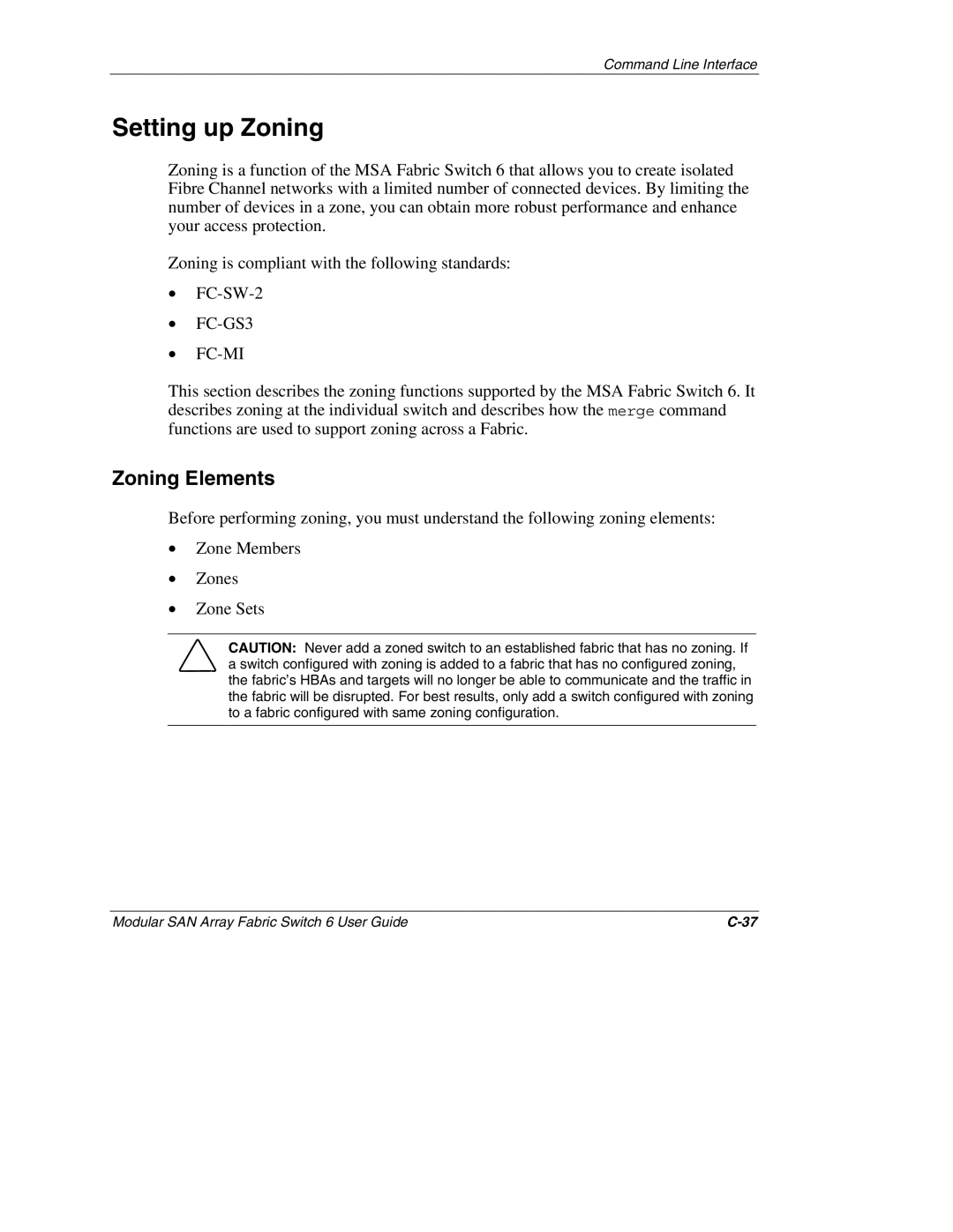 Compaq Switch 6, 230934-002 manual Setting up Zoning, Zoning Elements 