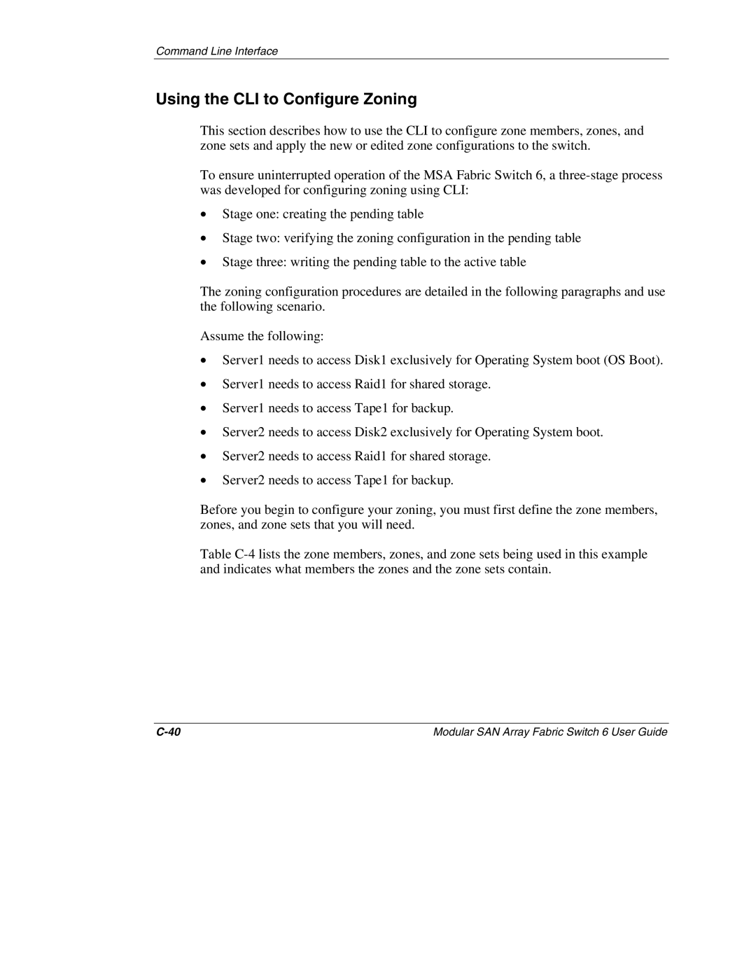 Compaq 230934-002, Switch 6 manual Using the CLI to Configure Zoning 