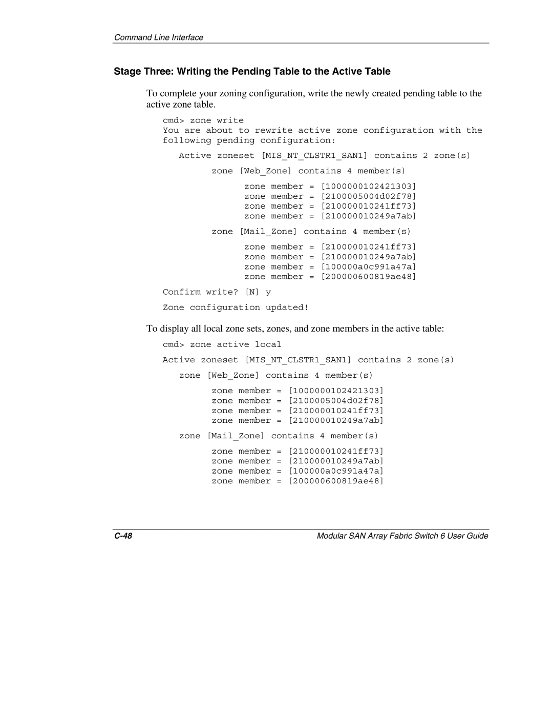 Compaq 230934-002, Switch 6 manual Stage Three Writing the Pending Table to the Active Table 