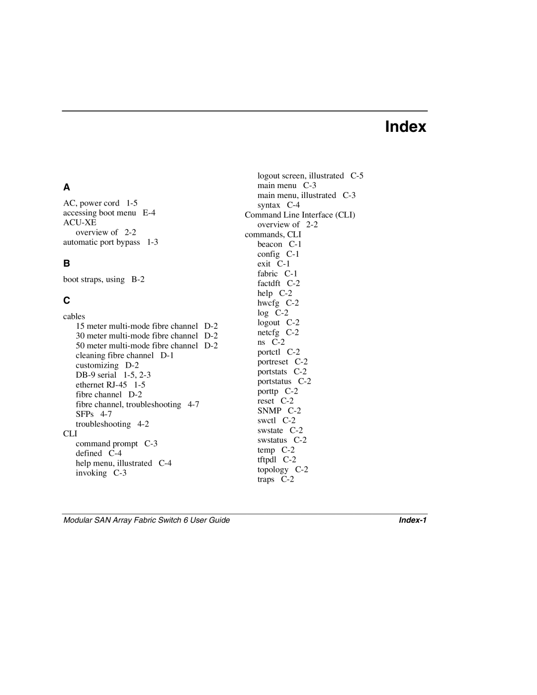 Compaq Switch 6, 230934-002 manual Index 