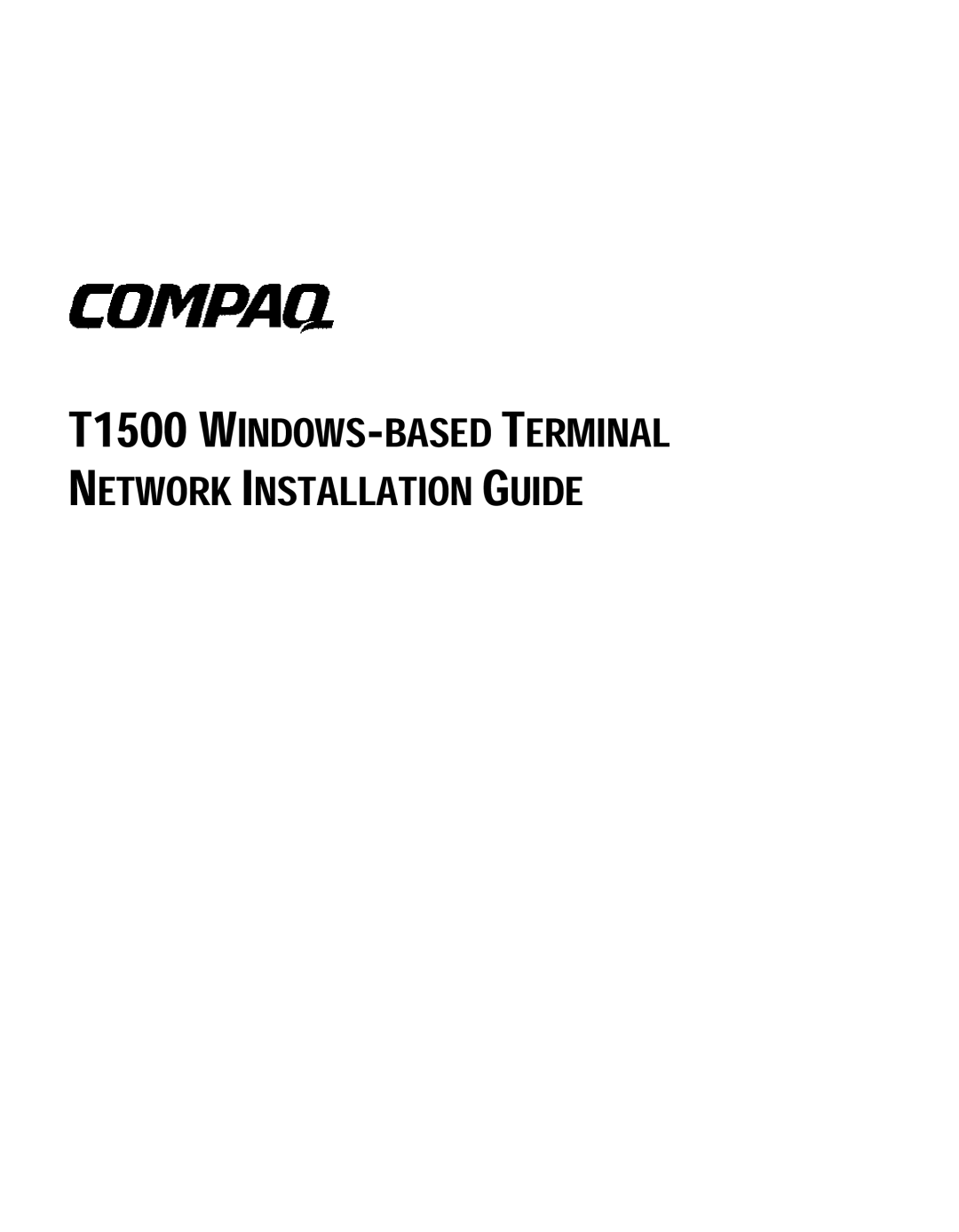 Compaq manual T1500 WINDOWS-BASED Terminal Network Installation Guide 