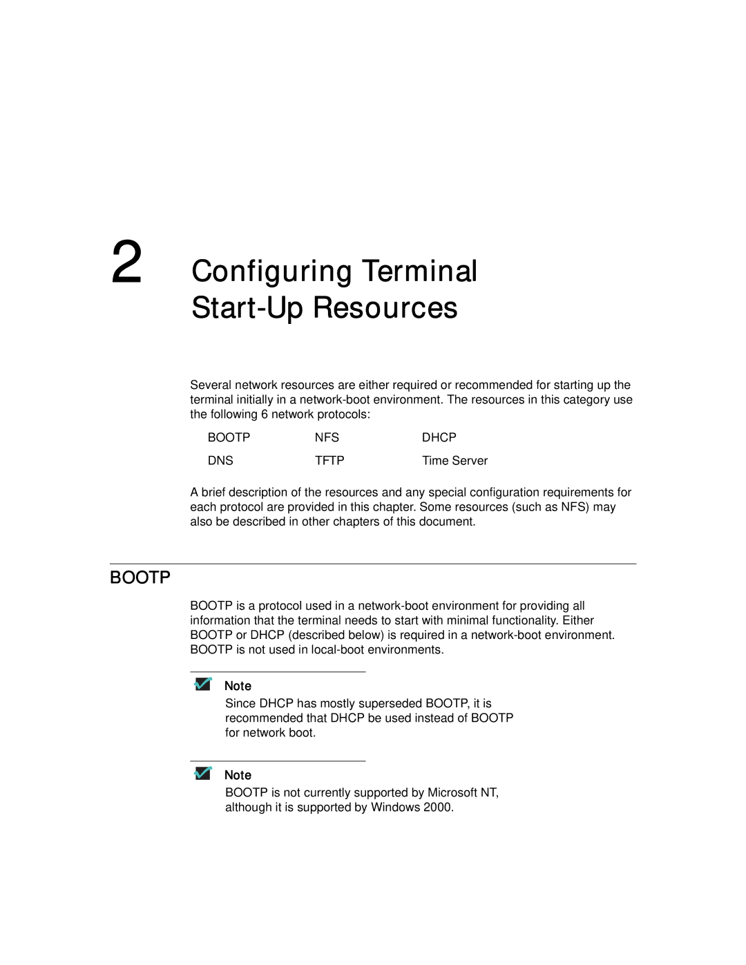 Compaq T1500 manual Configuring Terminal Start-Up Resources, Bootp 