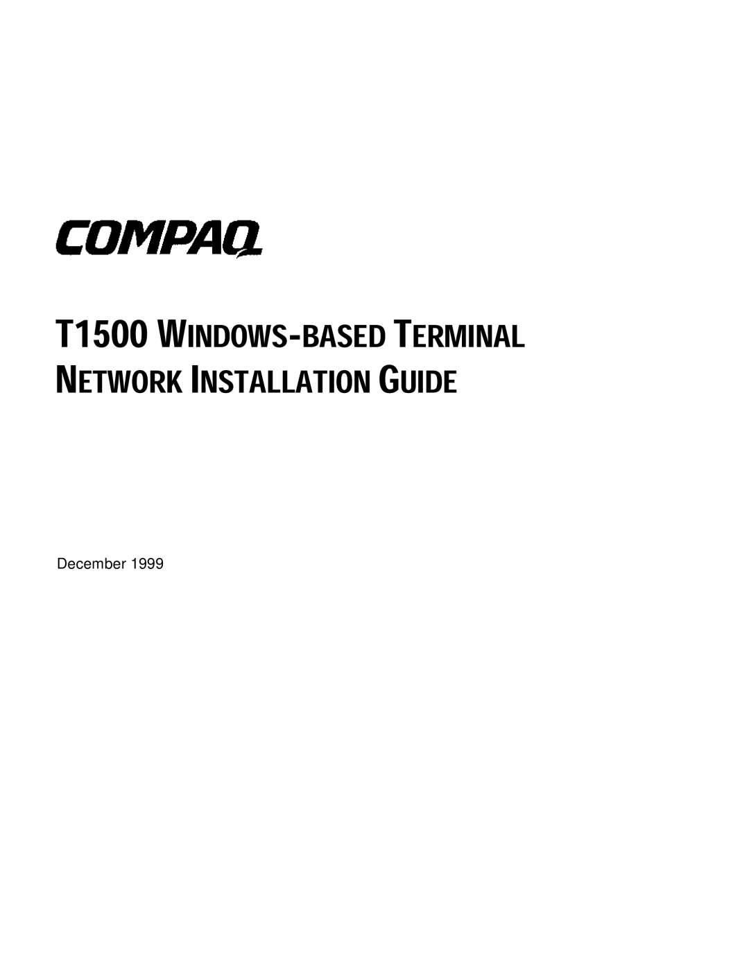 Compaq T1500 manual December 