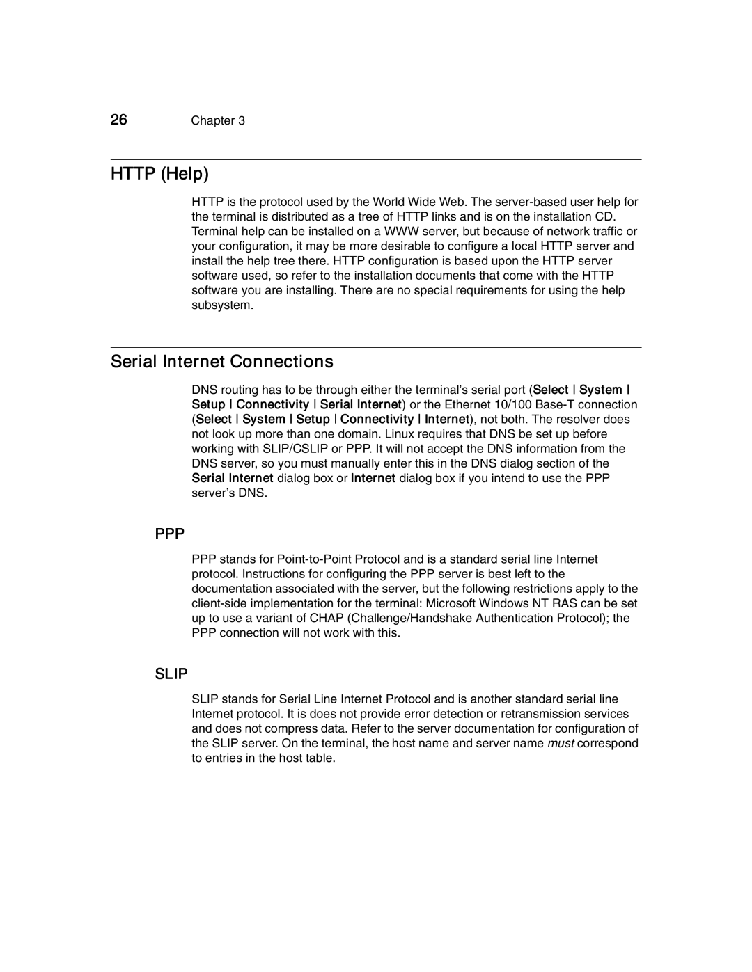 Compaq T1500 manual Http Help, Serial Internet Connections 