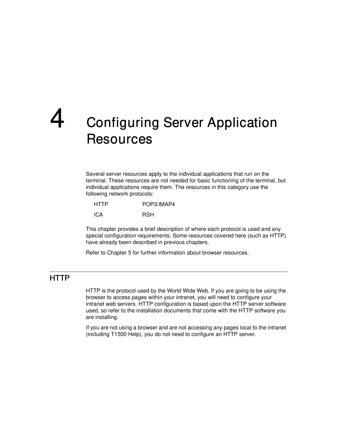 Compaq T1500 manual Configuring Server Application Resources, Http 