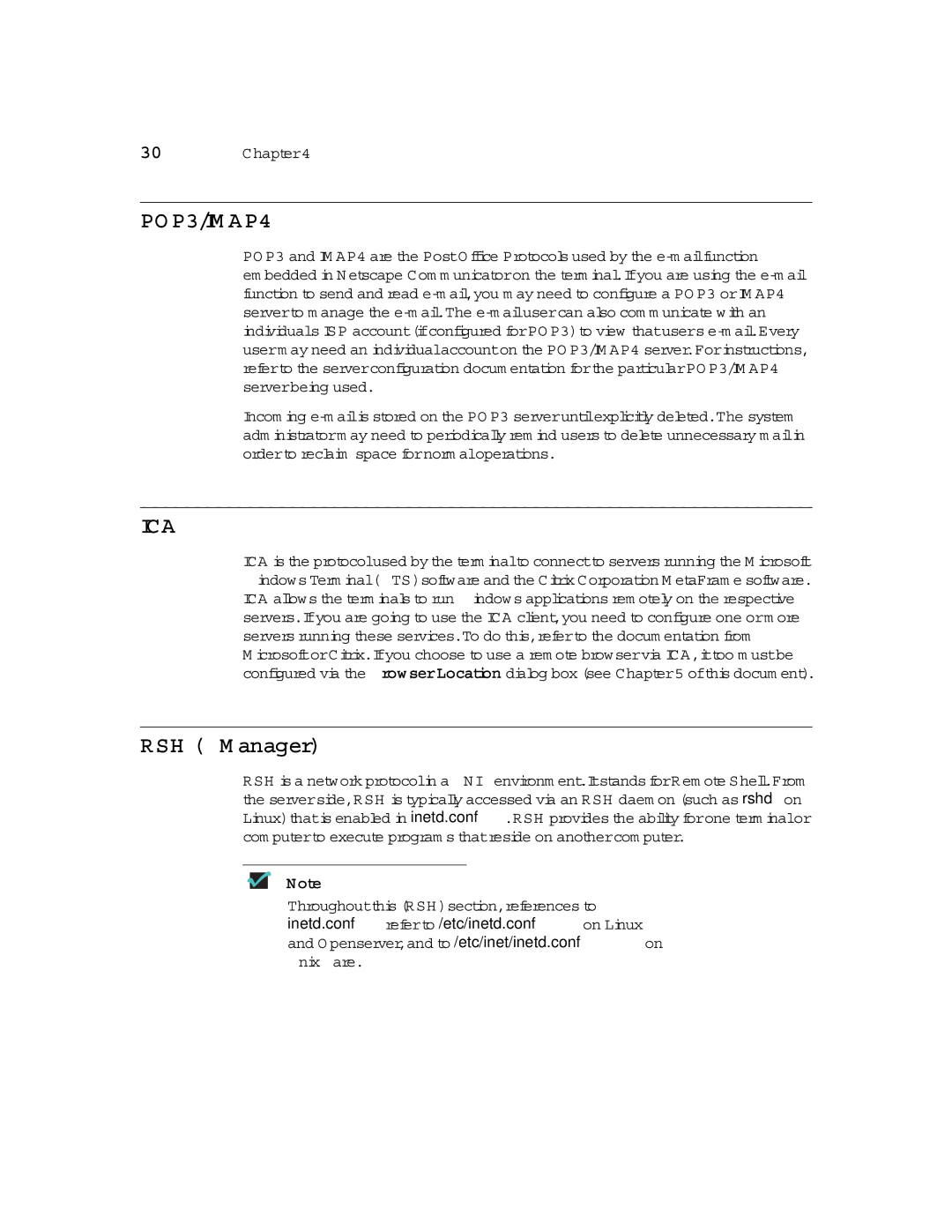 Compaq T1500 manual POP3/IMAP4, Ica, RSH X Manager 