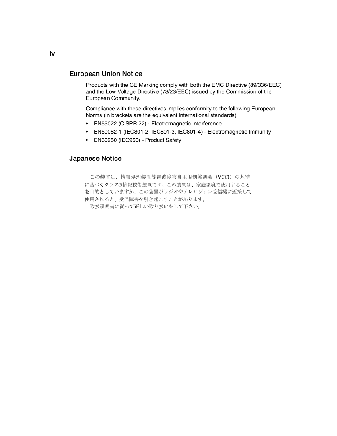 Compaq T1500 manual European Union Notice, Japanese Notice 