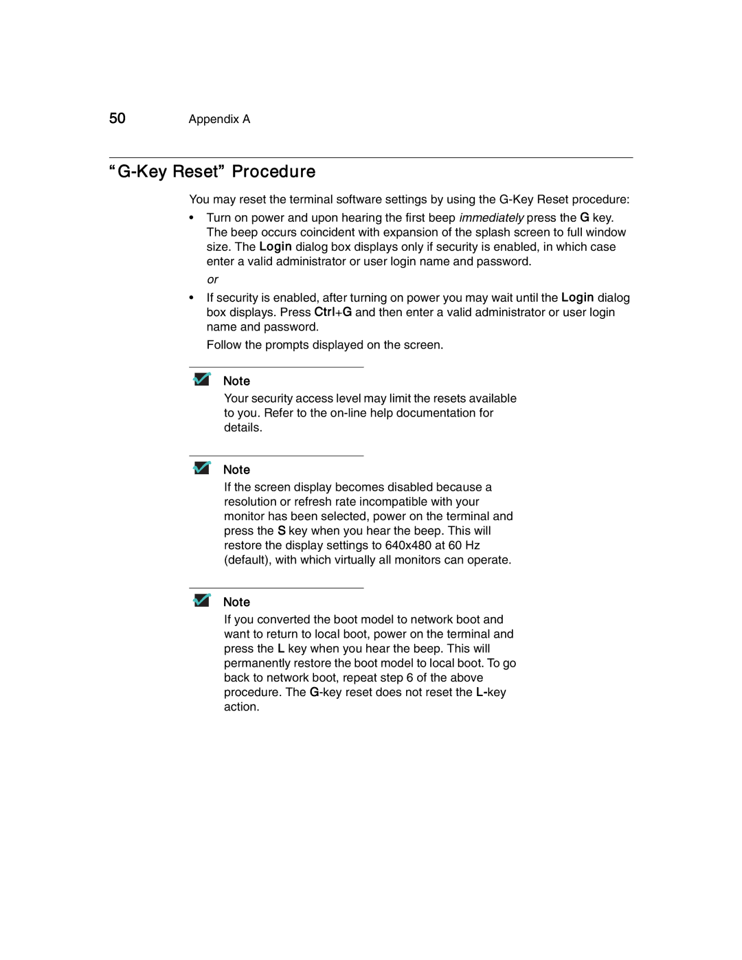 Compaq T1500 manual Key Reset Procedure 