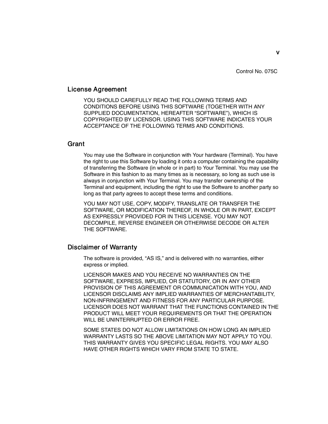 Compaq T1500 manual License Agreement, Grant, Disclaimer of Warranty 