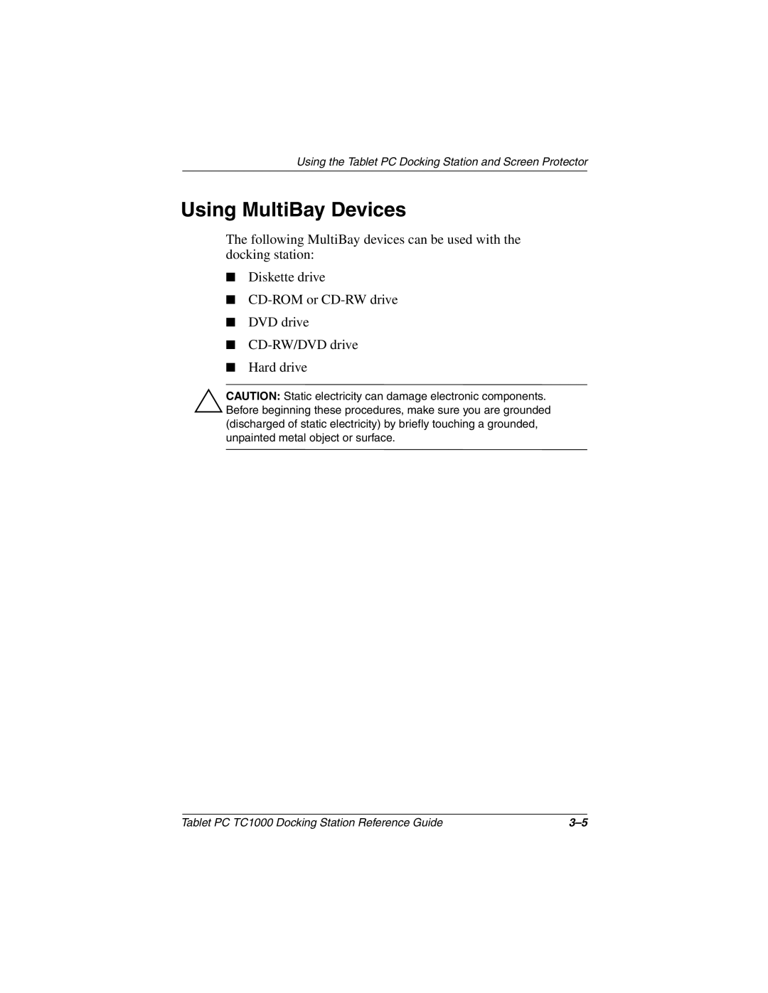 Compaq TC1000 manual Using MultiBay Devices 