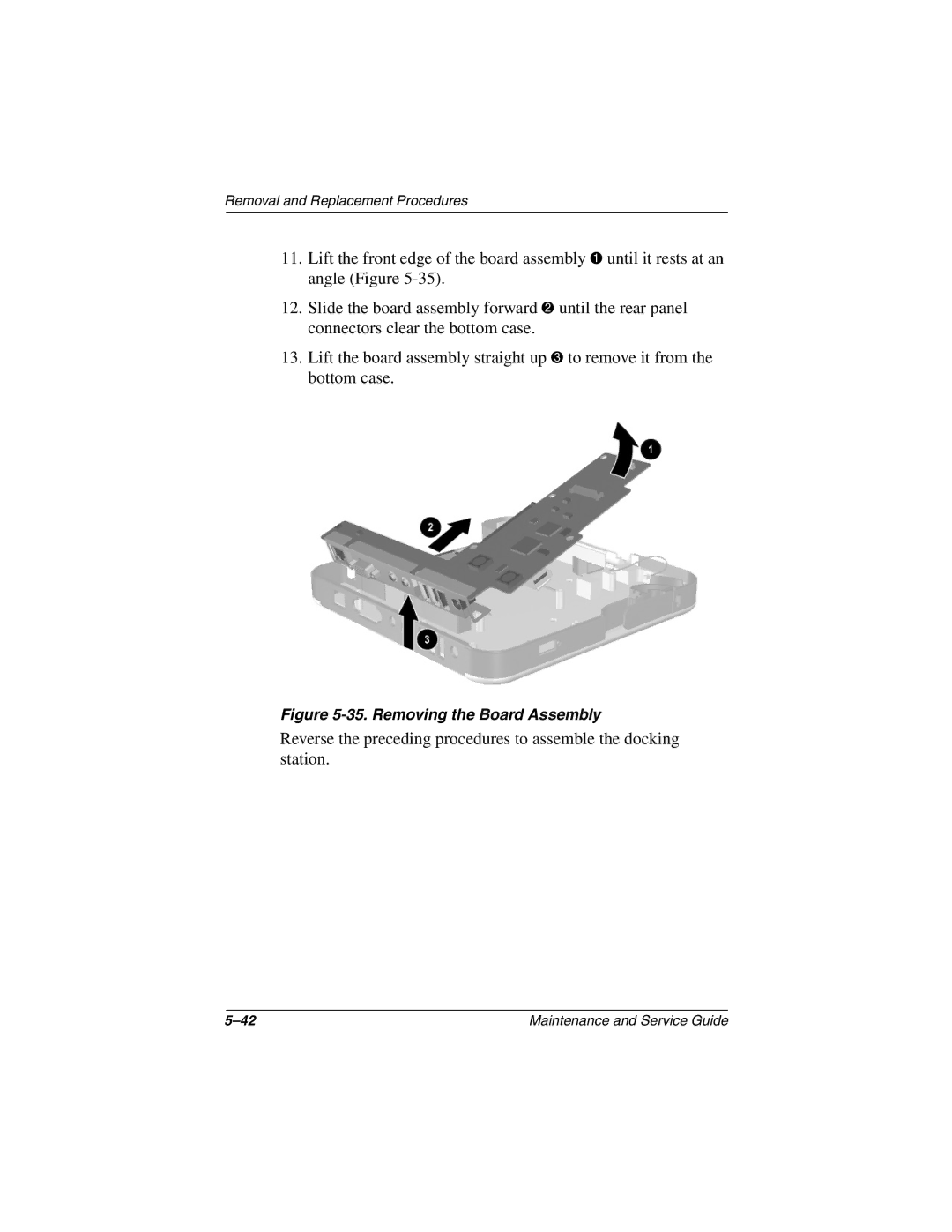 Compaq TC1000 manual Removing the Board Assembly 