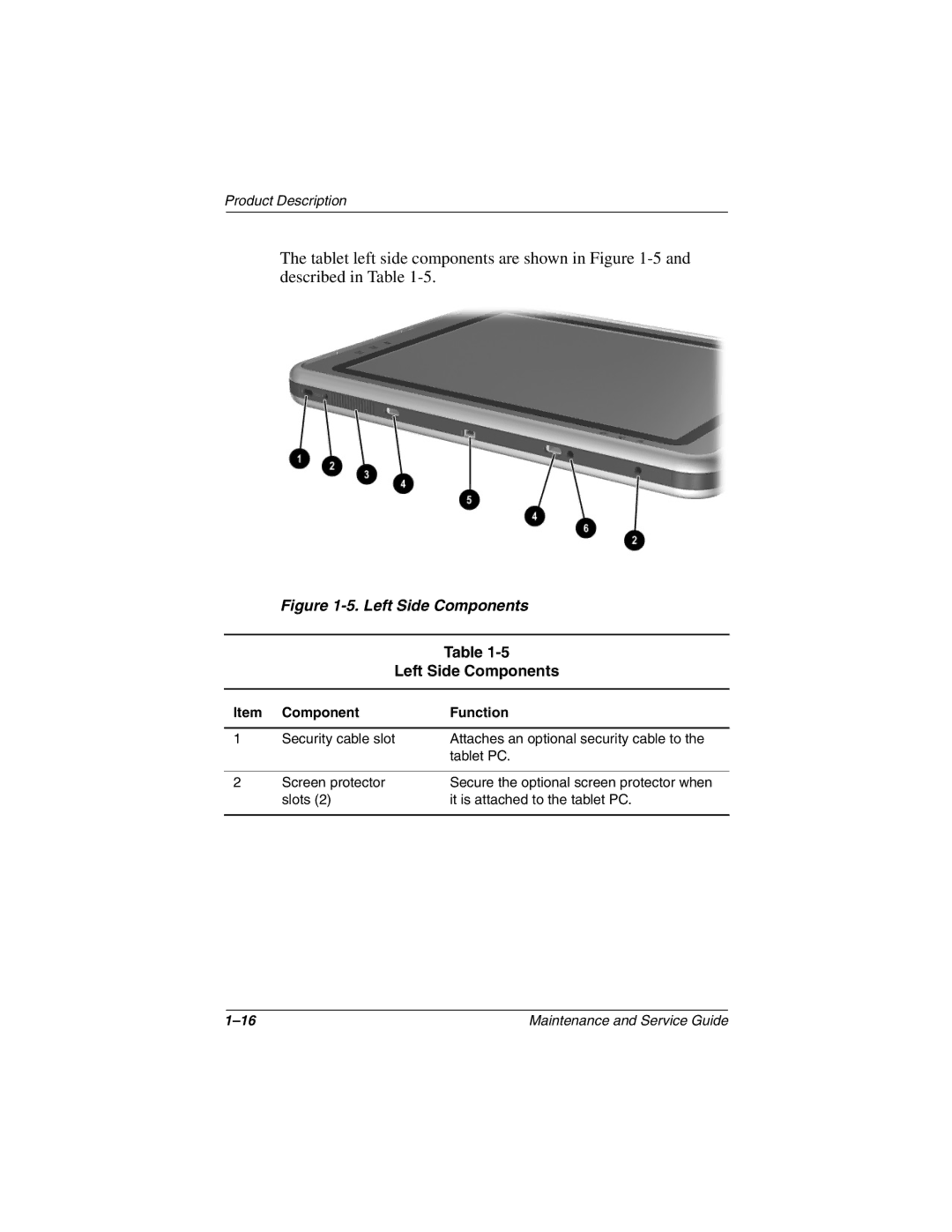 Compaq TC1000 manual Left Side Components 