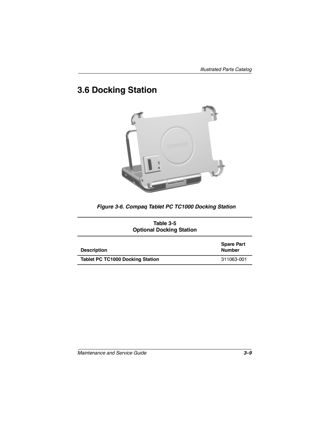 Compaq TC1000 manual Optional Docking Station 