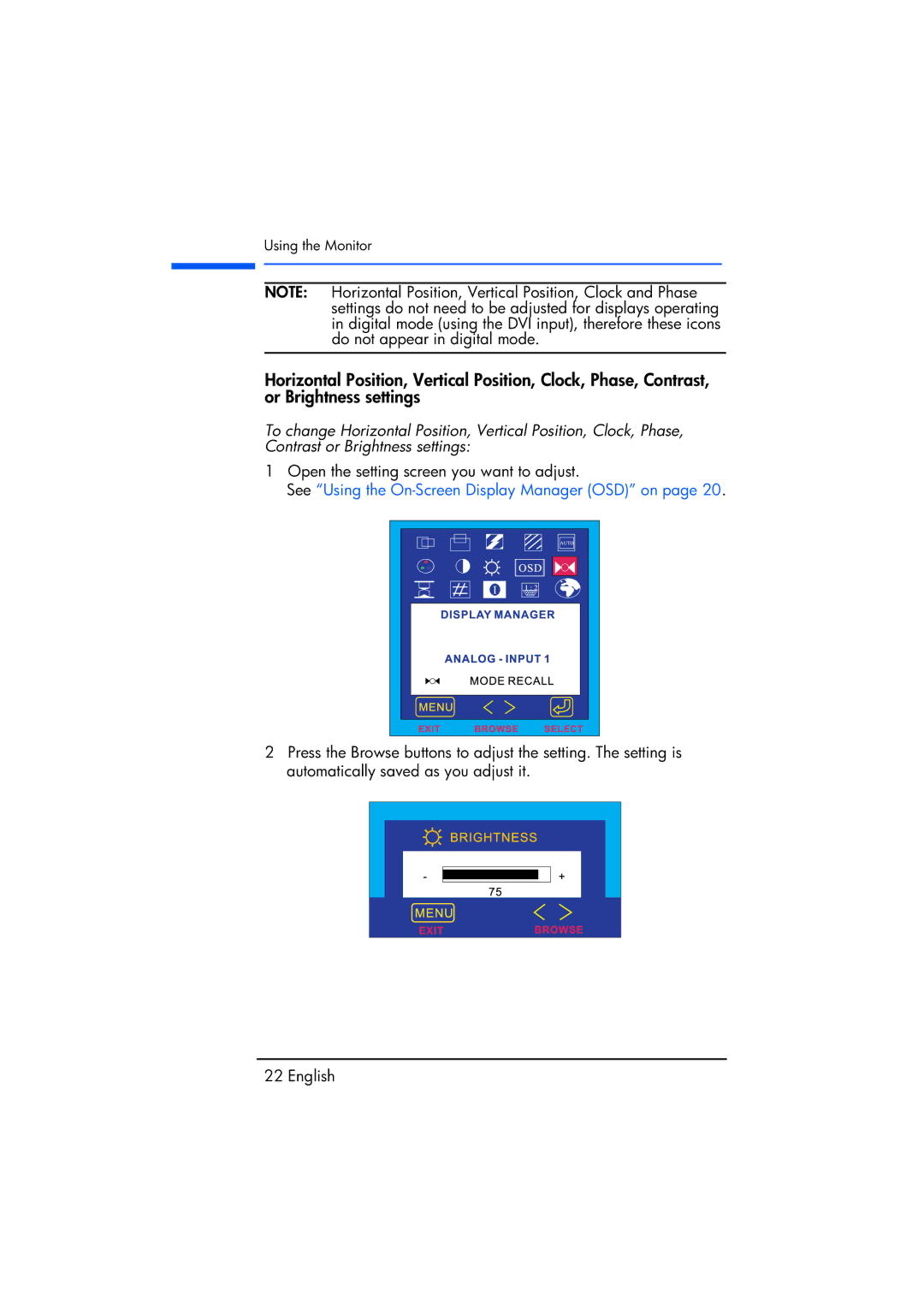 Compaq TFT1720 manual See Using the On-Screen Display Manager OSD on 