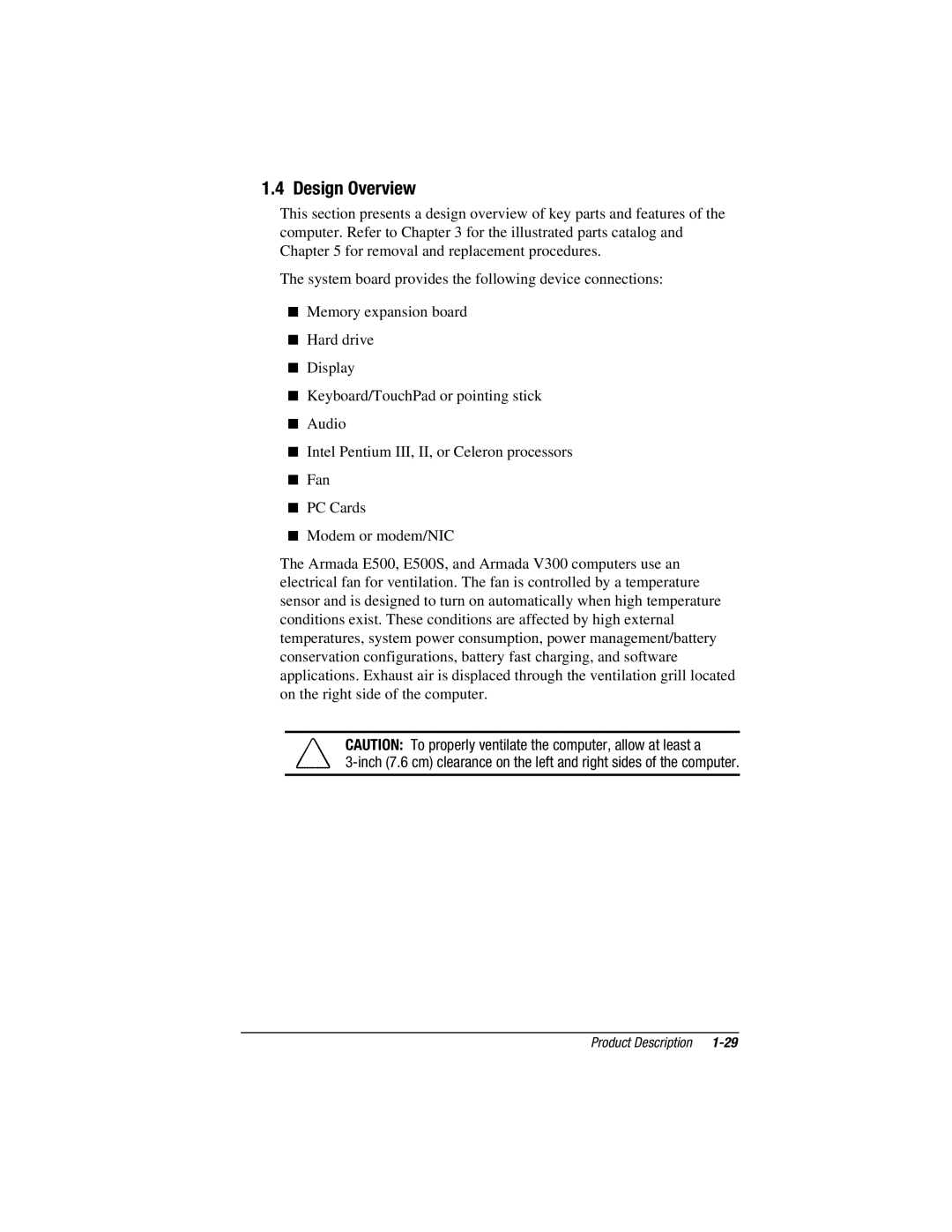 Compaq V300, E500S manual Design Overview 