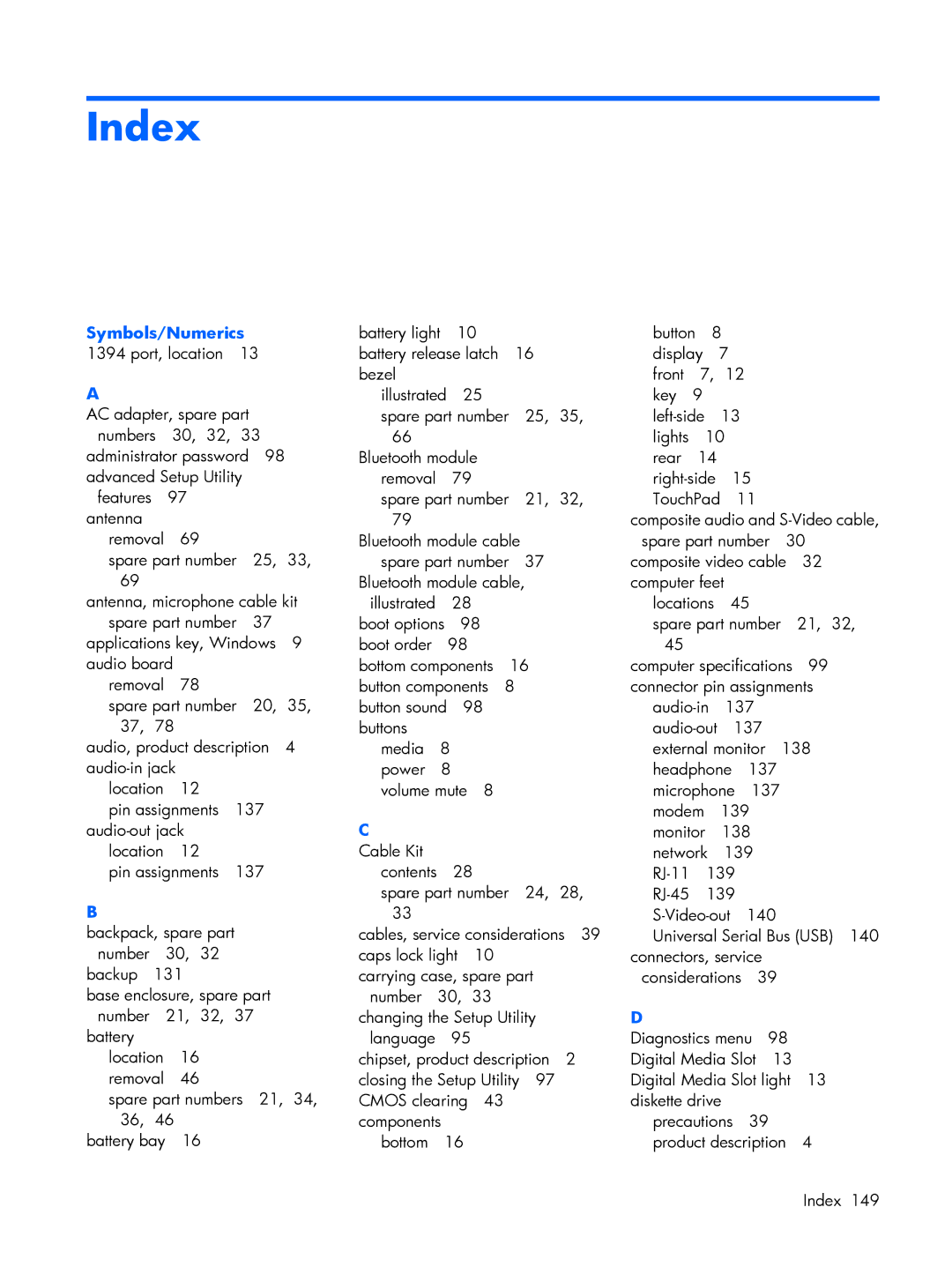 Compaq V3500 manual Index, Symbols/Numerics 