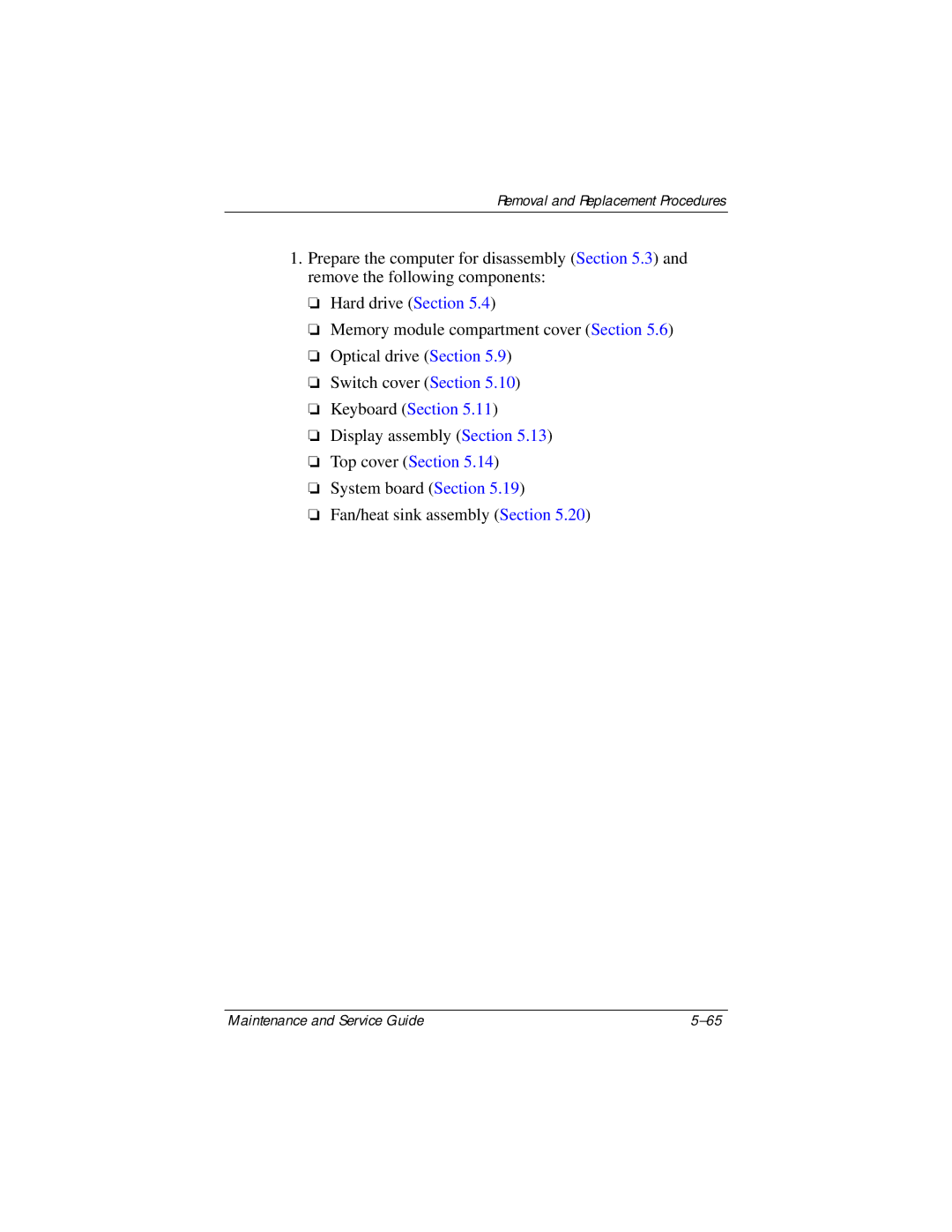 Compaq V6000 manual Keyboard Section 