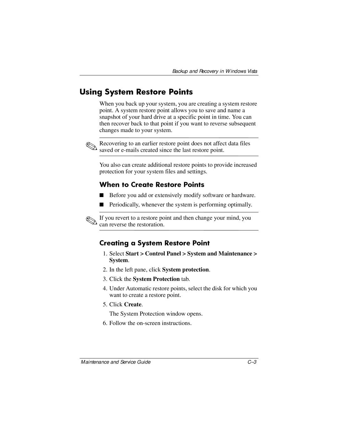 Compaq V6000 manual Select Start Control Panel System and Maintenance System 