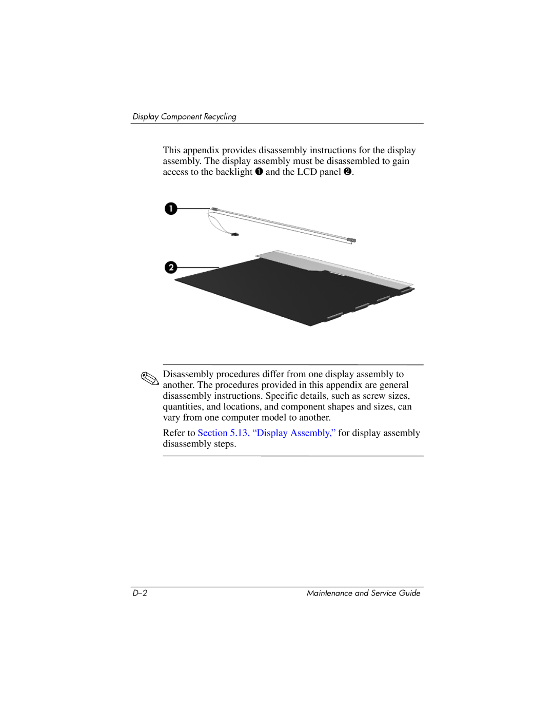 Compaq V6000 manual Display Component Recycling 