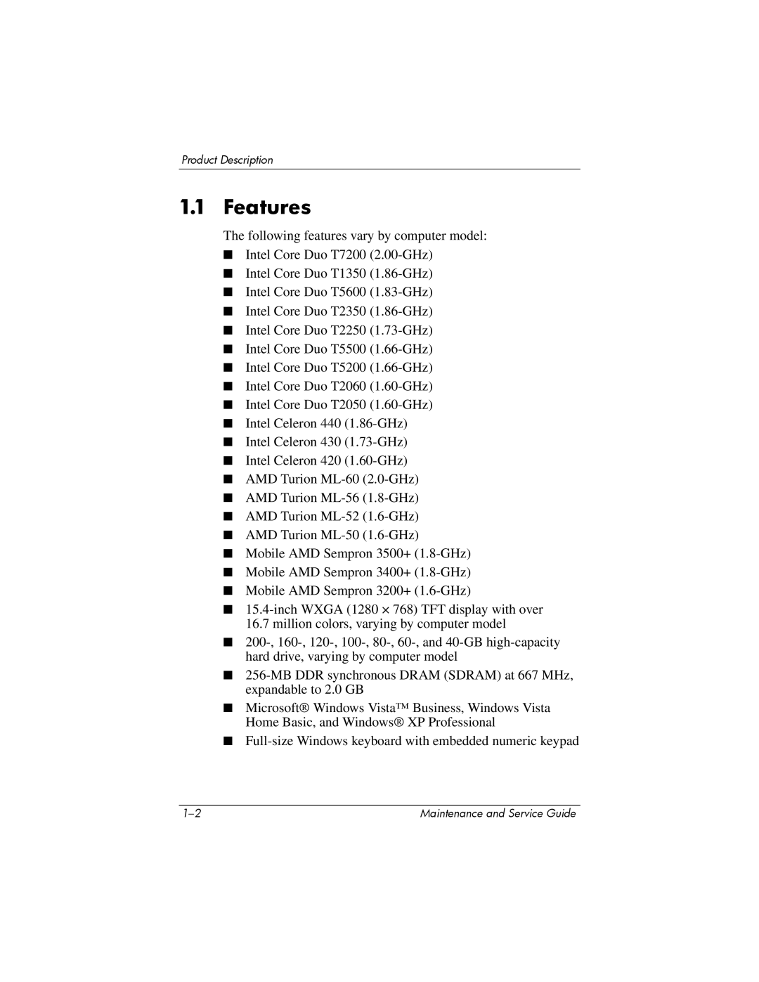 Compaq V6000 manual Features 