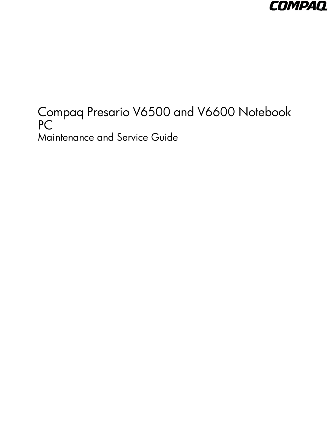 Compaq manual Compaq Presario V6500 and V6600 Notebook 