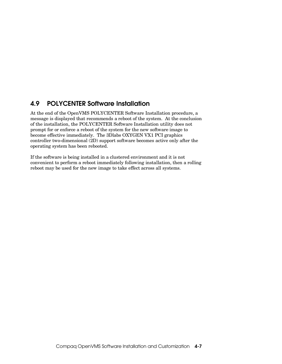 Compaq VX1 manual Polycenter Software Installation 