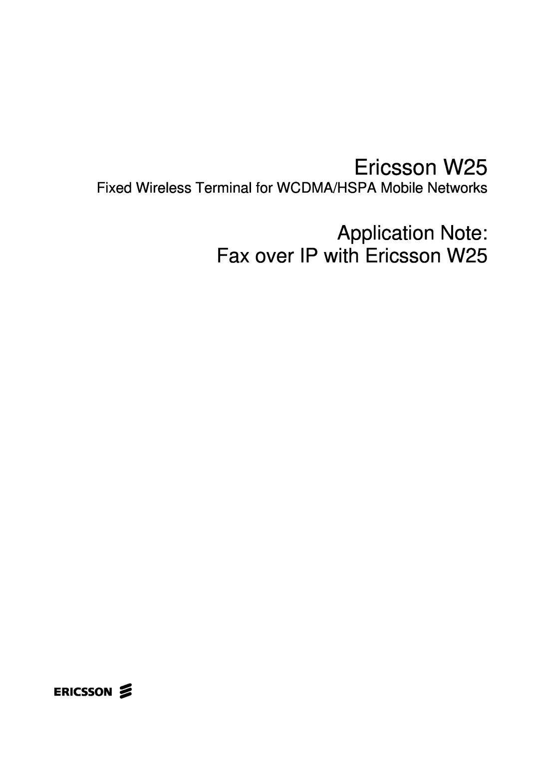 Compaq manual Application Note Fax over IP with Ericsson W25 