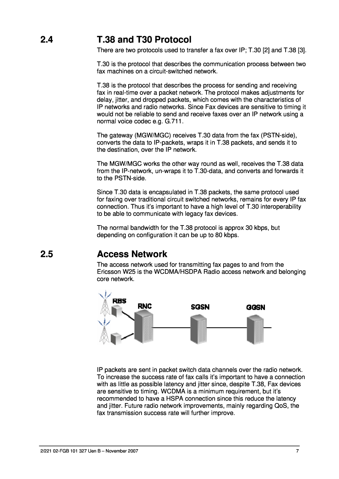 Compaq W25 manual T.38 and T30 Protocol, Access Network 