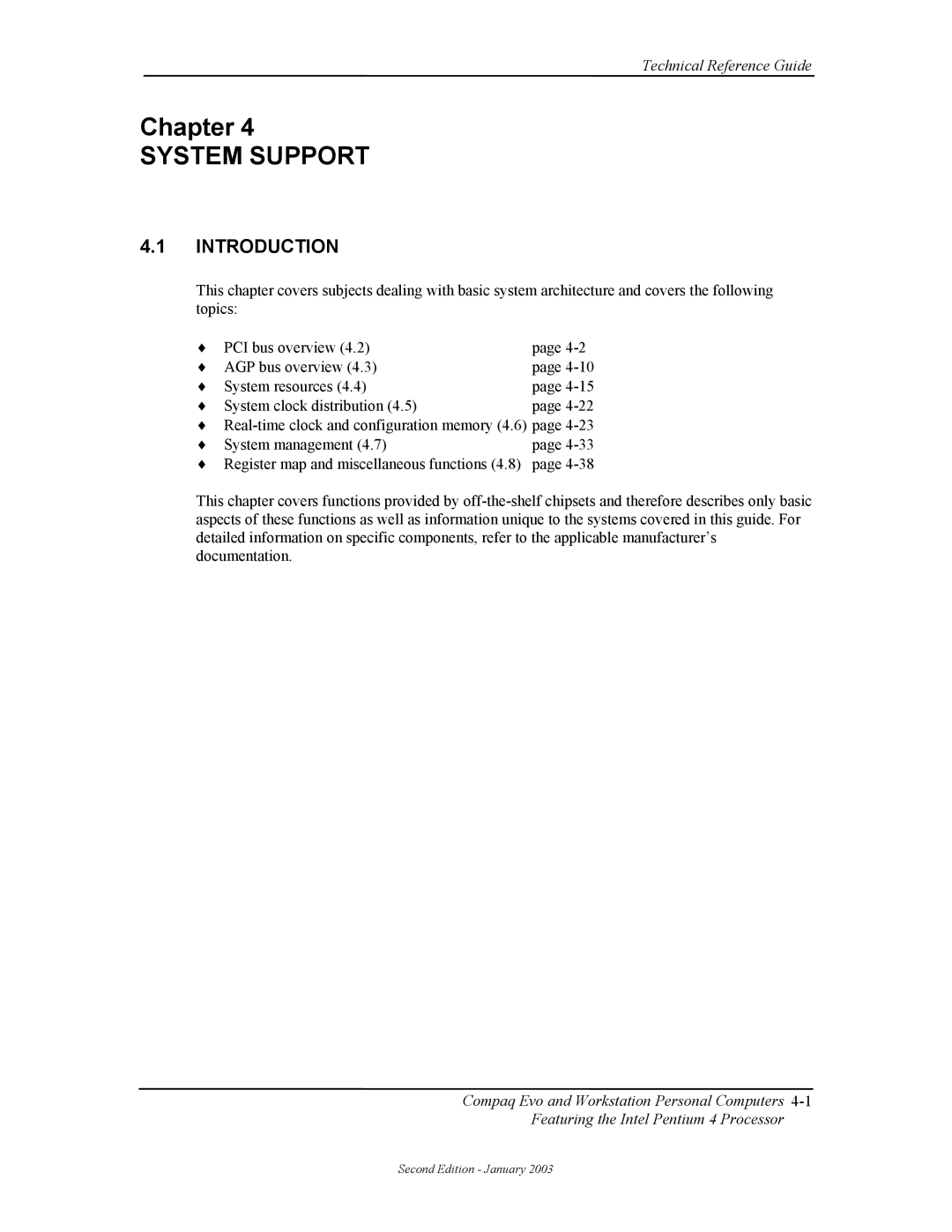 Compaq W4000 manual System Support 