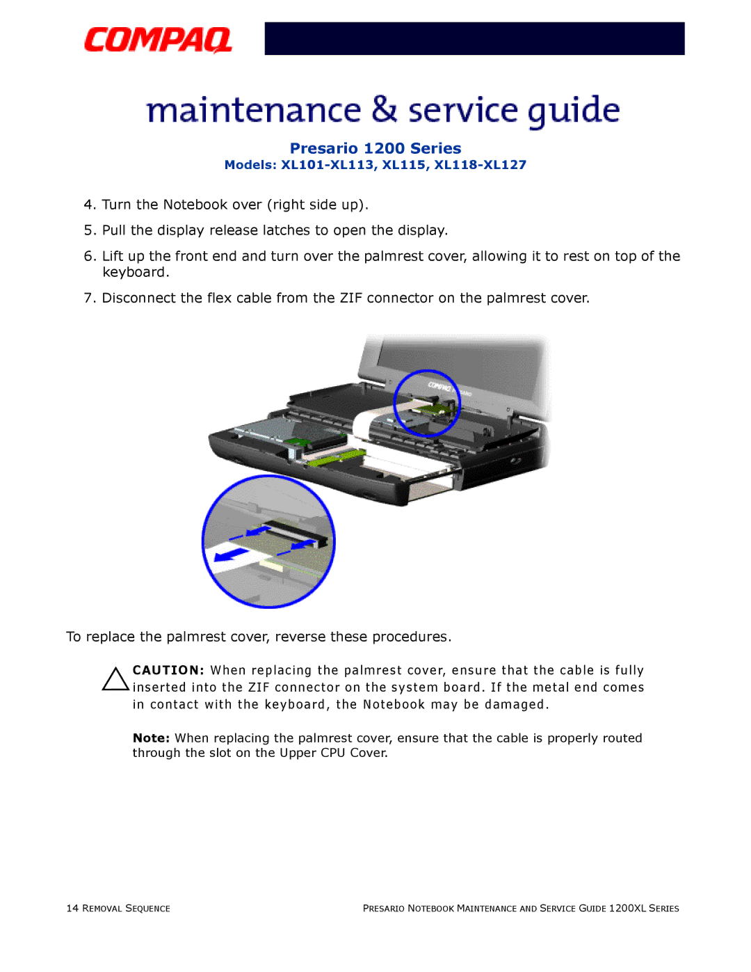 Compaq XL118-XL127, XL115, XL101-XL113 manual Presario 1200 Series 